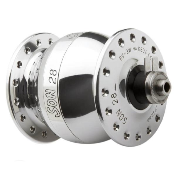 自転車 ハブ ダイナモ SON NABENDYNAMO SON28 polished ポリッシュ仕上...