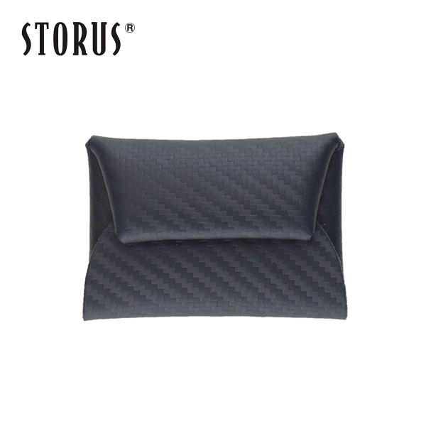 STORUS ストラス スマートコインケース カーボンレザー 本革小銭入れ メンズ ブラック