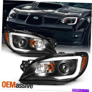WRX インプレッサ GDA GDB系 LEDイカリングヘッドライト ブラック 丸目