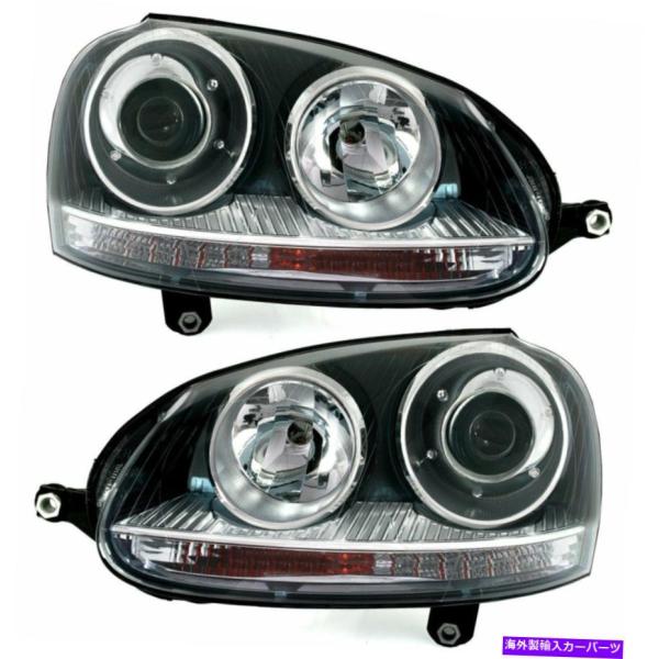 USヘッドライト VWゴルフ5 v 03-09 GTIスタイル外観ブラック送料無料LPVW20WN ...