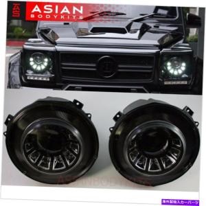 USヘッドライト メルセデスベンツGクラスW463クロムLEDヘッドライト