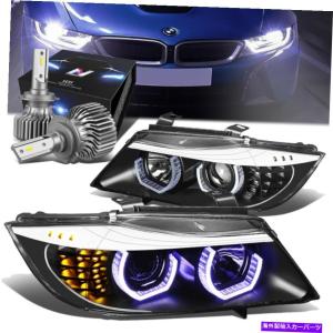 USヘッドライト ブラックハウジングLED U-Haloヘッドライト+スリムLED HIDキット06-08 BMW E90 3シリーズ BLACK HOUSING LED U-HALO HEADLIGHT+SLIM L｜windera