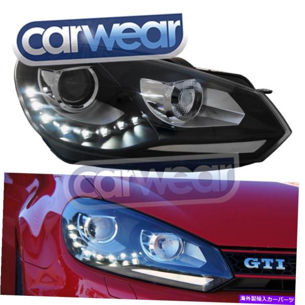 USヘッドライト フォルクスワーゲンVWゴルフ6 VI 09-13 OEMルックLED DRL（Rデ...