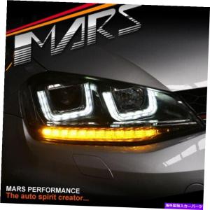 USヘッドライト 15-17 VWゴルフ7赤線Xenonプロジェクターヘッドライト