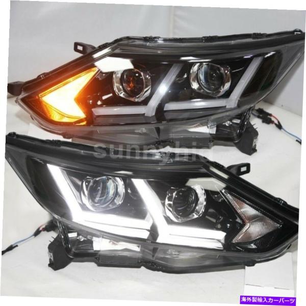 USヘッドライト 2016-2017日産Qashqai Dualis LEDストリップヘッドランププ...