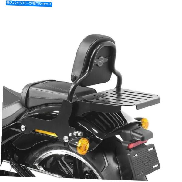 バックレスト ハーレーソフト脂肪脂肪ボブ/ 114 18-21ブラックCSS Sissy bar w...