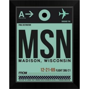 パネルアート MSN Madison Luggage Tag Iブラックフレームウォールアートプリン...