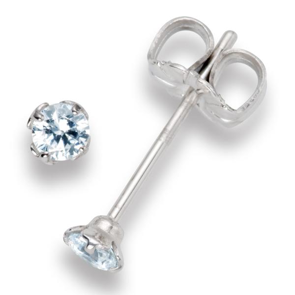 【MARE】ピアス　Pure Brilliance Cut　4ｍｍ CZ+PT/IP 38.Whit...