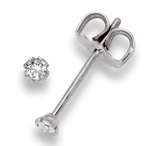 【MARE】ピアス　Pure Brilliance Cut　2ｍｍ CZ+PT/IP 55.CZWh...