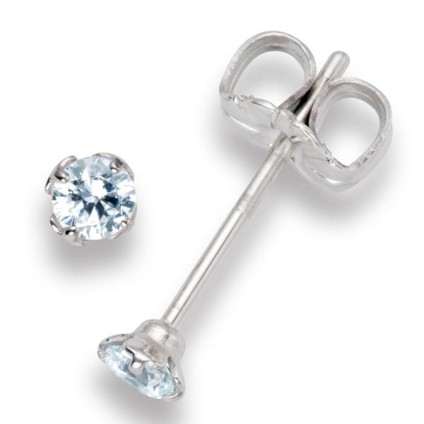 【MARE】ピアス　Pure Brilliance Cut　3ｍｍ CZ+PT/IP 64.Whit