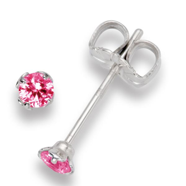 【MARE】ピアス　Pure Brilliance Cut　3ｍｍ CZ+PT/IP 65.Pink