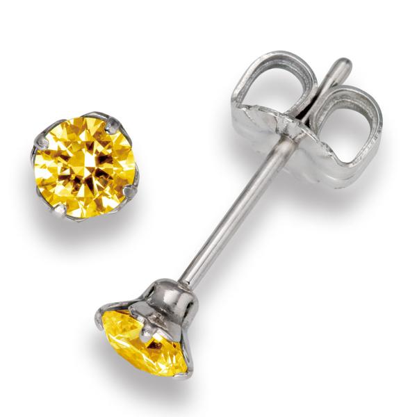 【MARE】ピアス　Pure Brilliance Cut　4ｍｍ CZ+PT/IP 67.Gold...