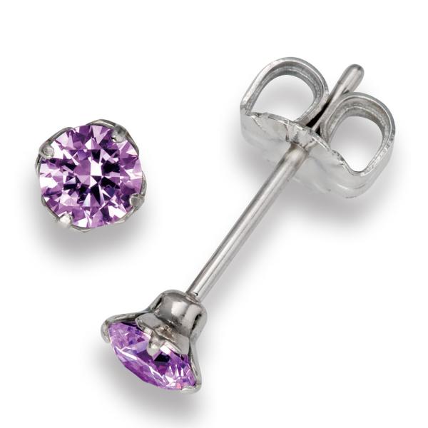 【MARE】ピアス　Pure Brilliance Cut　4ｍｍ CZ+PT/IP 68.Amet...