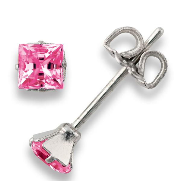 【MARE】ピアス　Square Princess Star Cut　4ｍｍ CZ+PT/IP 71...