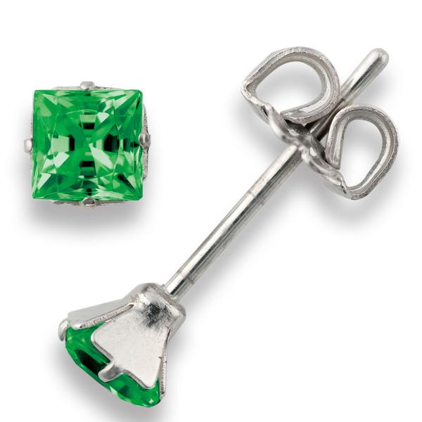 【MARE】ピアス　Square Princess Star Cut　4ｍｍ CZ+PT/IP 75...