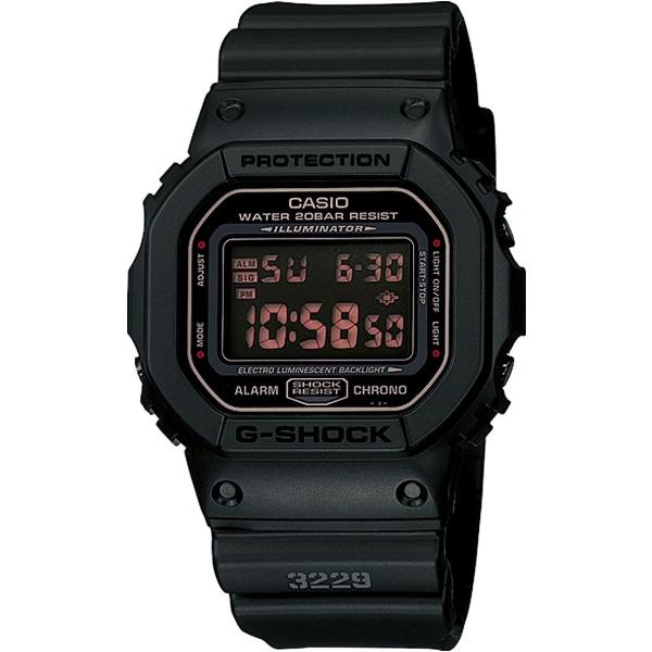 CASIO カシオ G-SHOCK　W-5600MS-1　マットブラック レッドアイ　反転液晶　ブラ...