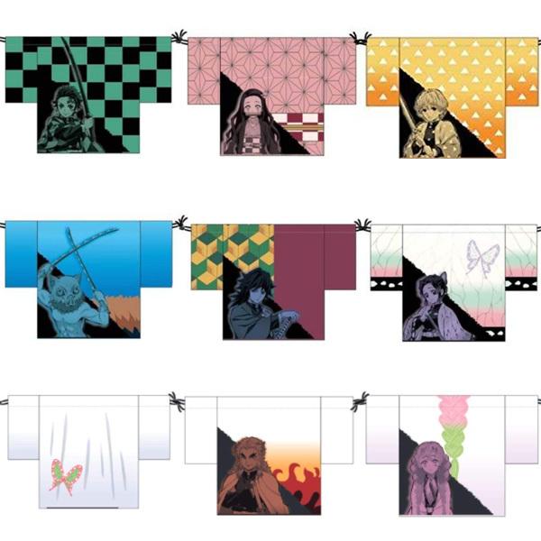 鬼滅の刃 羽織風巾着　全9種　ケイカンパニー　竈門炭治郎 竈門禰豆子 我妻善逸 胡蝶しのぶ 栗花落カ...