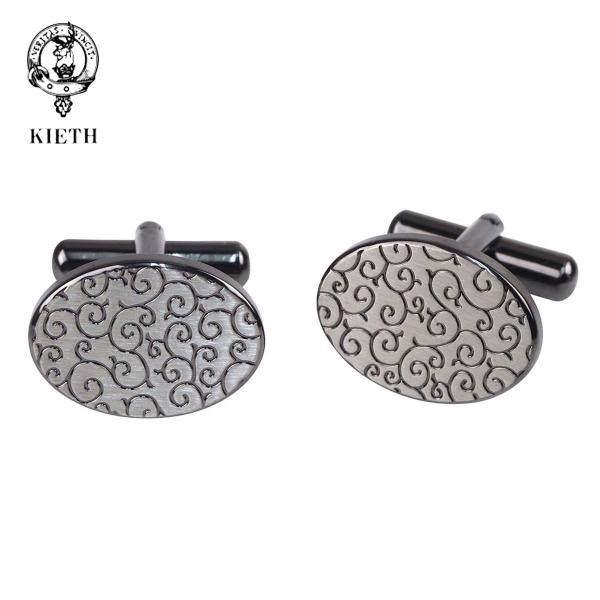 カフスボタン 結婚式 カフス キース KIETH カフリンクス アラベスク オーバル ガンメタリック...
