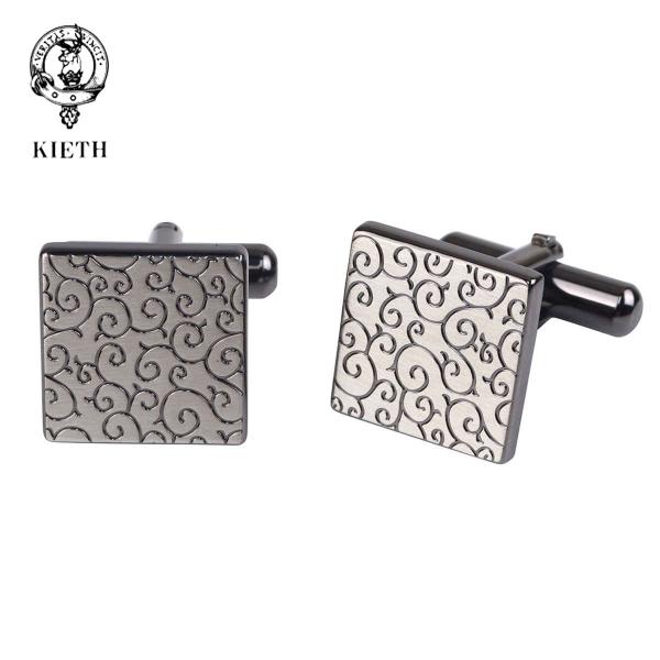 カフスボタン 結婚式 カフス キース KIETH カフリンクス アラベスク スクエア ガンメタリック...