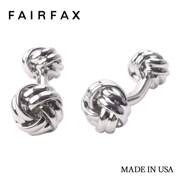 フェアファクス FAIRFAX カフスボタン 組紐デザイン ケース付 シルバー アメリカ製 カフリン...
