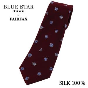 (フェアファクス) FAIRFAX クレストタイ レッド シルク100% 日本製 レップ ネクタイ|バレンタイン 結婚式｜windsorknot