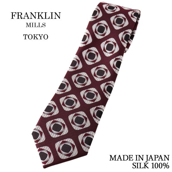 ネクタイ ビジネス ブランド FRANKLIN MILLS フランクリンミルズ ジオメトリック 小紋...
