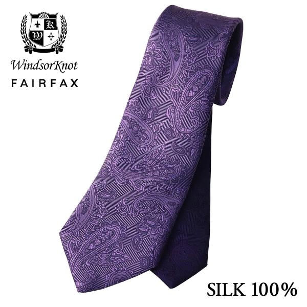 ネクタイ ウィンザーノット フェアファクス FAIRFAX ペイズリー織無地 濃淡クレリックタイ ラ...