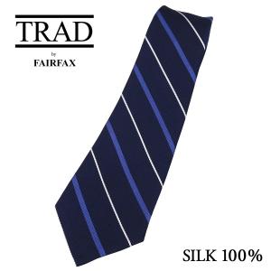 FAIRFAX（フェアファクス） ネクタイ ブロック ストライプ ネイビー 赤