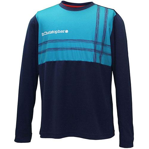 【SALE】セントクリストファー クロスラインロングスリーブシャツ   STC-BDM5467-NV...