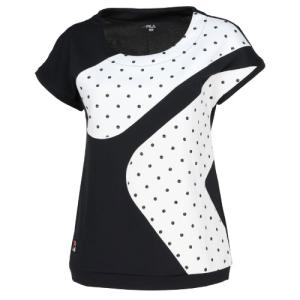 新品＊FILAフィラ＊シースルージャガード レイヤードフラスコネックTシャツ白 tashiro-sport_5229
