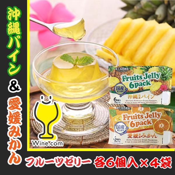 スイーツ デザート ゼリー 送料無料 和歌山産業 沖縄パイン・愛媛みかん フルーツゼリー 6個入×各...