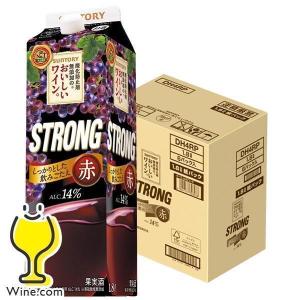 ワイン 赤ワイン wine 1.8Lパック 送料無料 サントリー 酸化防止剤無添加ワイン ストロング 赤 1800ml×1ケース/6本(006)『ASH』 TSALE