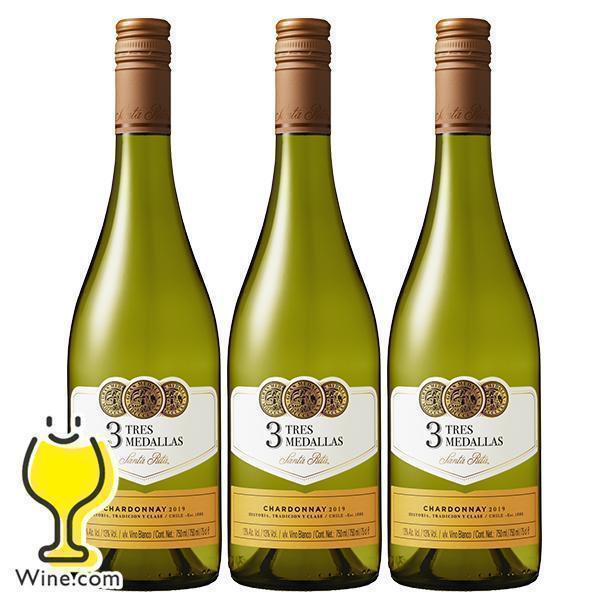 白ワイン wine 送料無料 サンタリタ スリーメダルズ シャルドネ 750ml×3本(003)