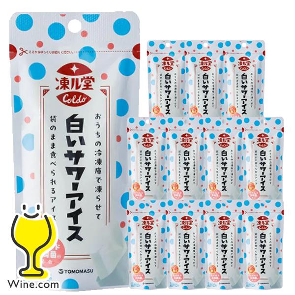 凍らせて食べるアイス パウチタイプ 送料無料 友枡飲料 凍ル堂 白いサワーアイス 80g×1ケース/...