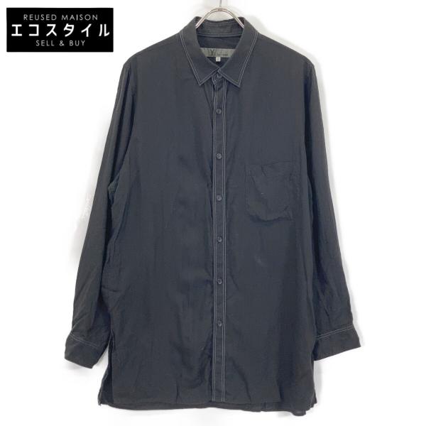 Y's for men ワイズフォーメン ブラック CELLULOSE LAWN SHIRT WIT...