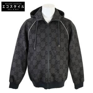 美品/国内正規 GUCCI グッチ 771619 XJF52 ジャンボGG ジップアップ フーディジャケット S メンズ