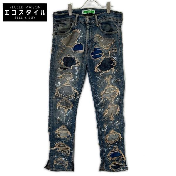 INNOCENCE NYC イノセンス ニューヨーク ブルー ダメージ デニムパンツ インディゴ 3...