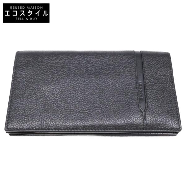 美品 BVLGARI ブルガリ 36966 OCTO オクト レザー 二つ折り長財布 メンズ