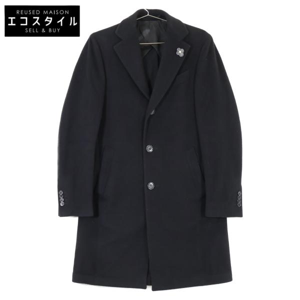 LARDINI ラルディーニ JH23143AQ ウールメルトン チェスター コート 44 ブラック...
