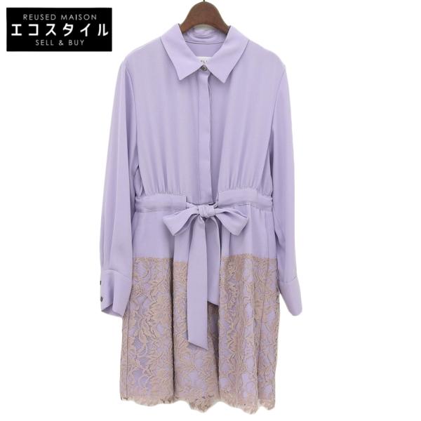 美品 ADELLY アデリ― トリアセテート シャツスタイル オールインワン レディース ライトパー...