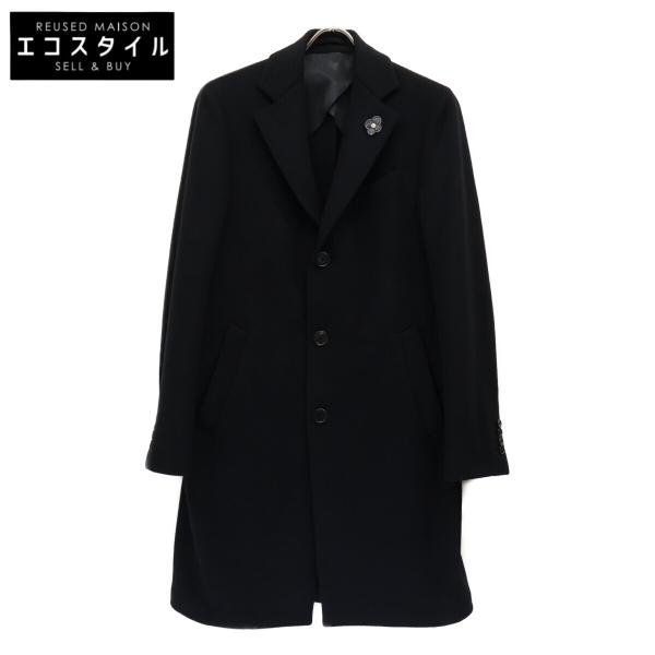 美品   LARDINI ラルディーニ JH23143AQ ウール ブートニエール付き チェスターコ...