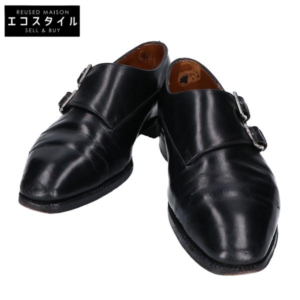 JOHN LOBB ジョンロブ CHAPEL レザー ダブルモンクストラップ シューズ ブラック メ...