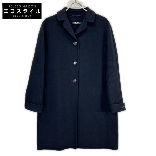 S MaxMara エスマックスマーラ 【Cucito A Mano】ネイビー ウール100 チェス...
