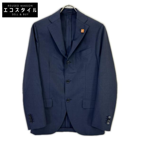 LARDINI ラルディーニ JI801AQ ネイビー ウール100 ブートニエール付 3Bテーラー...
