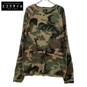 STUSSY ステューシー ウッドランドカモフラ 1140356 ベーシックサーマル トップス カーキ XXL トップス コットン メンズ 中古