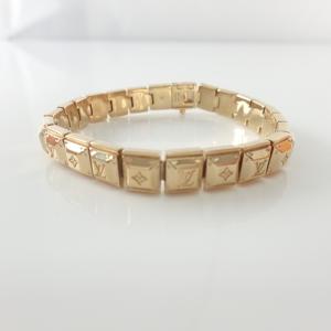 美品 18年製 LOUIS VUITTONルイヴィトン M64566 BRACELET NANOGRAM TENNISブラスレ・ナノグラムテニスブレスレットM レディース ...