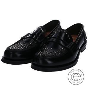 新品同様 Church S チャーチ Pembrey Mg ペンブリー 126ラスト Polished Binder スタッズ コインローファー 7g Black