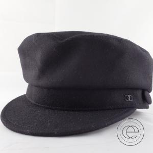 国内正規 未使用 18aw Chanel シャネル ウール キャスケット マリンキャップ セーラーキャップ 帽子 S ブラック