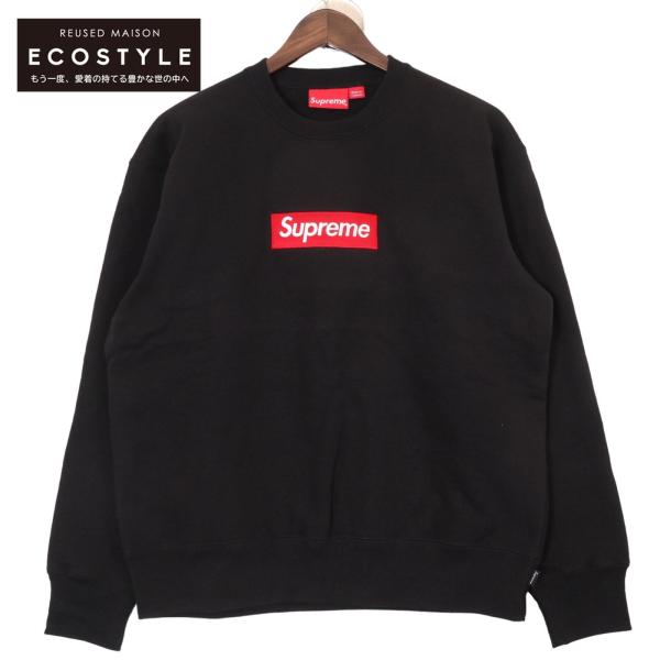 Supreme 22AW ブラック ボックスロゴ Box Logo Crewneck BLACK ク...