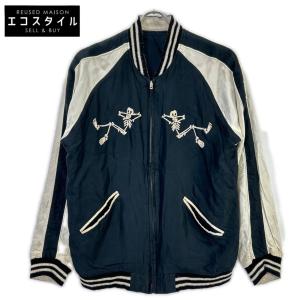 stussy ステューシー ×テーラー東洋 PARADISE LOST スカジャン ブラック×ホワイト S ジャケット アセテート メンズ 中古